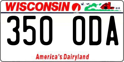 WI license plate 350ODA