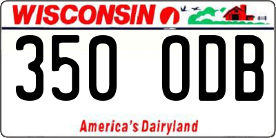 WI license plate 350ODB