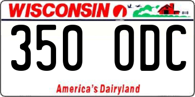 WI license plate 350ODC