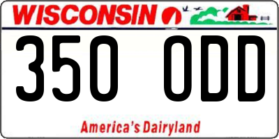 WI license plate 350ODD