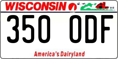 WI license plate 350ODF