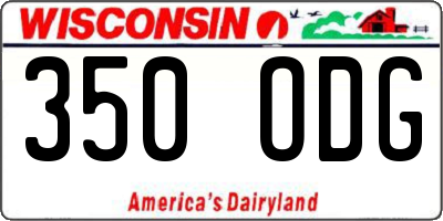 WI license plate 350ODG