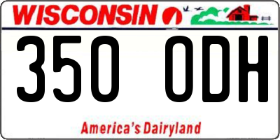 WI license plate 350ODH