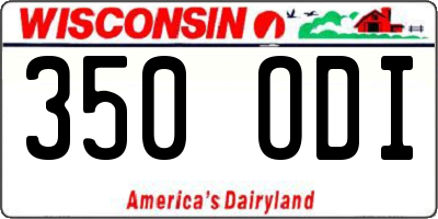 WI license plate 350ODI