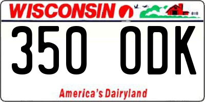 WI license plate 350ODK