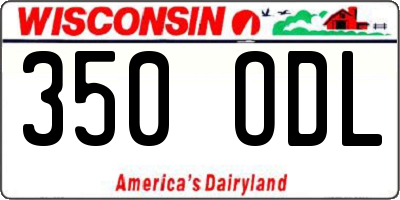 WI license plate 350ODL