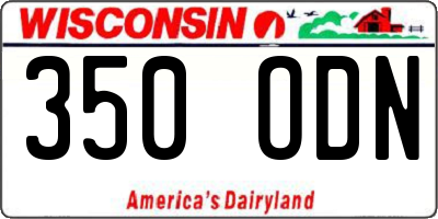WI license plate 350ODN