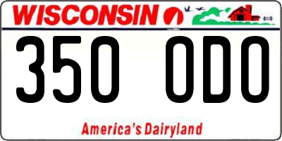 WI license plate 350ODO