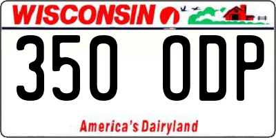 WI license plate 350ODP