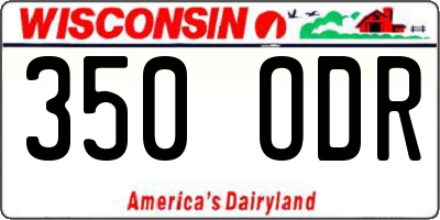 WI license plate 350ODR