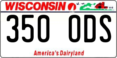 WI license plate 350ODS