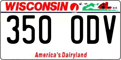 WI license plate 350ODV