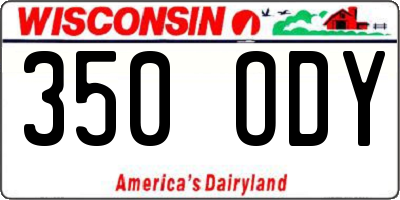 WI license plate 350ODY