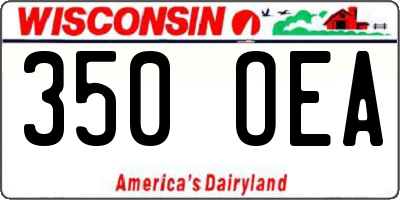 WI license plate 350OEA