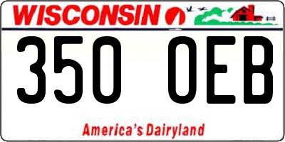 WI license plate 350OEB