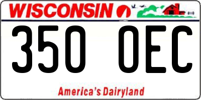 WI license plate 350OEC