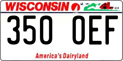 WI license plate 350OEF