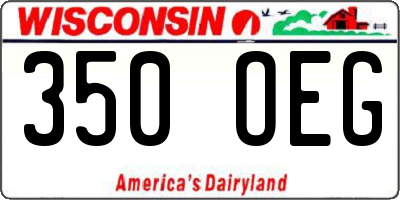 WI license plate 350OEG