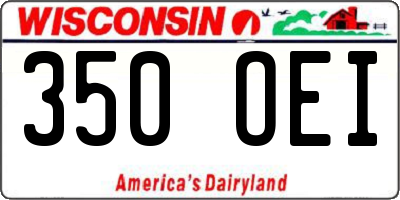 WI license plate 350OEI