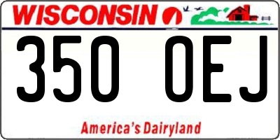 WI license plate 350OEJ