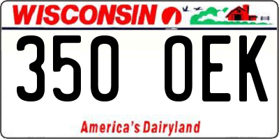 WI license plate 350OEK