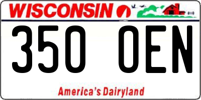 WI license plate 350OEN