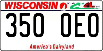 WI license plate 350OEO