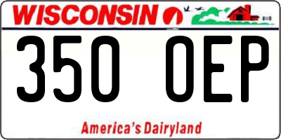 WI license plate 350OEP