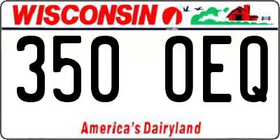 WI license plate 350OEQ
