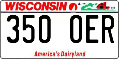 WI license plate 350OER