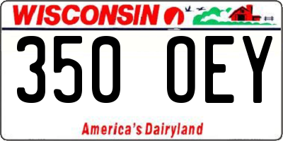 WI license plate 350OEY
