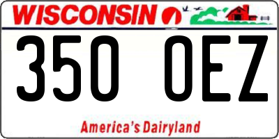 WI license plate 350OEZ