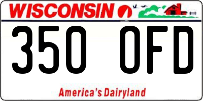 WI license plate 350OFD