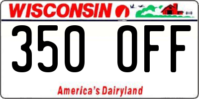 WI license plate 350OFF