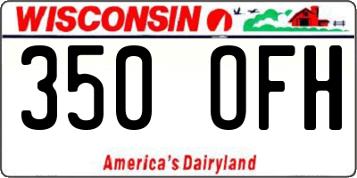 WI license plate 350OFH