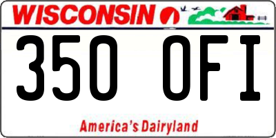 WI license plate 350OFI