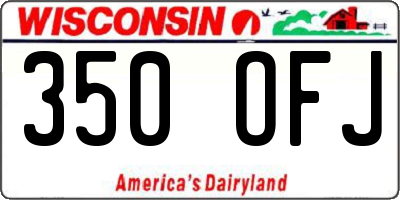 WI license plate 350OFJ