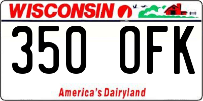 WI license plate 350OFK