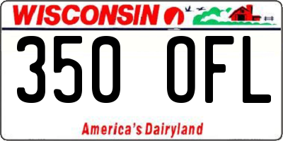 WI license plate 350OFL