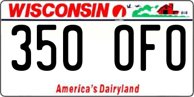 WI license plate 350OFO