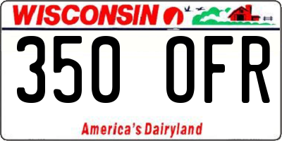 WI license plate 350OFR