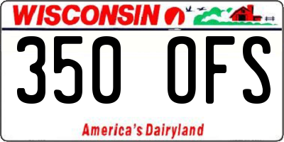 WI license plate 350OFS