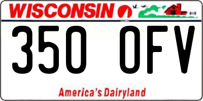 WI license plate 350OFV