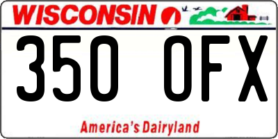 WI license plate 350OFX