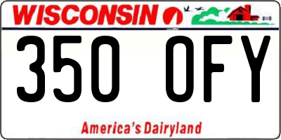 WI license plate 350OFY