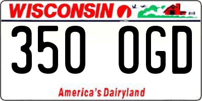 WI license plate 350OGD