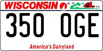 WI license plate 350OGE