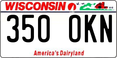 WI license plate 350OKN