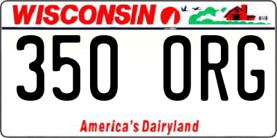 WI license plate 350ORG