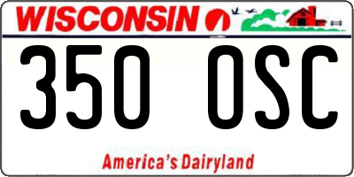 WI license plate 350OSC